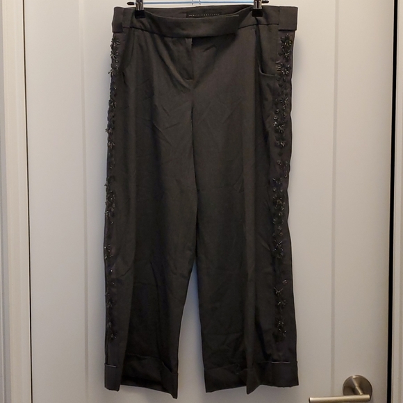 NEW Robert Rodriguez Wide-Legged Crop Capri Pants Beaded Straight Leg Detail - Picture 8 of 13